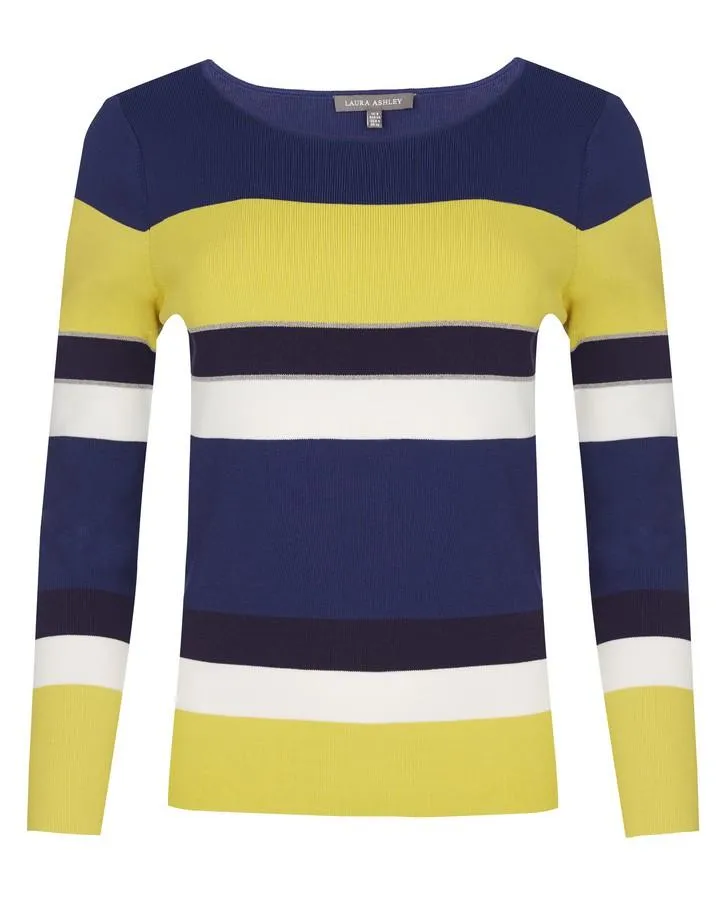 Navy and Mimosa Colour Block Sweater