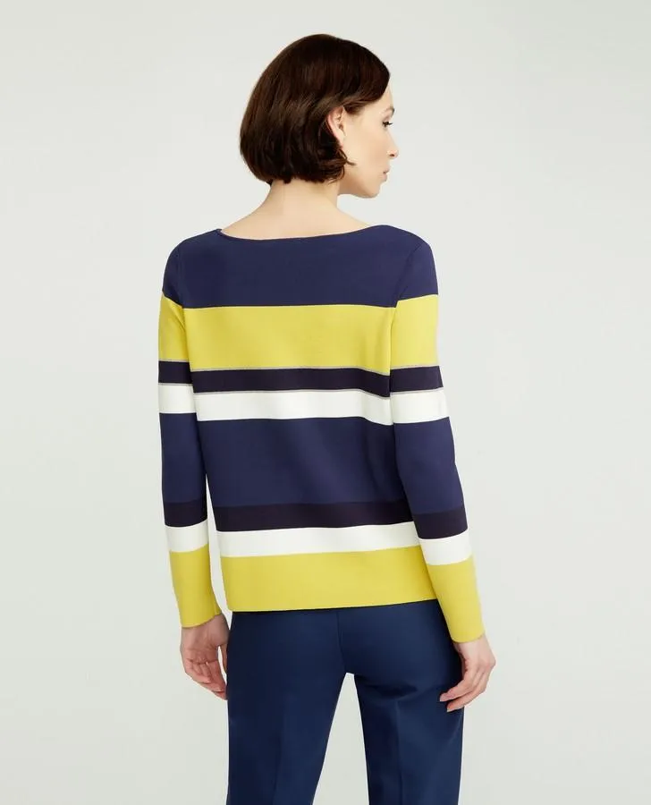 Navy and Mimosa Colour Block Sweater