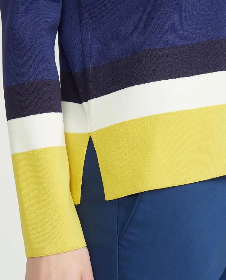Navy and Mimosa Colour Block Sweater