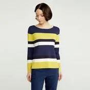 Navy and Mimosa Colour Block Sweater