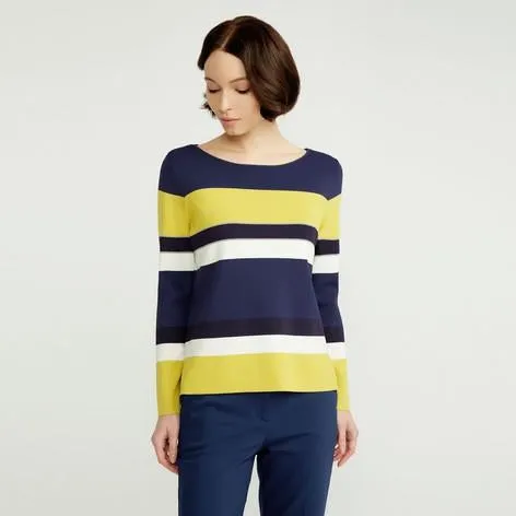 Navy and Mimosa Colour Block Sweater