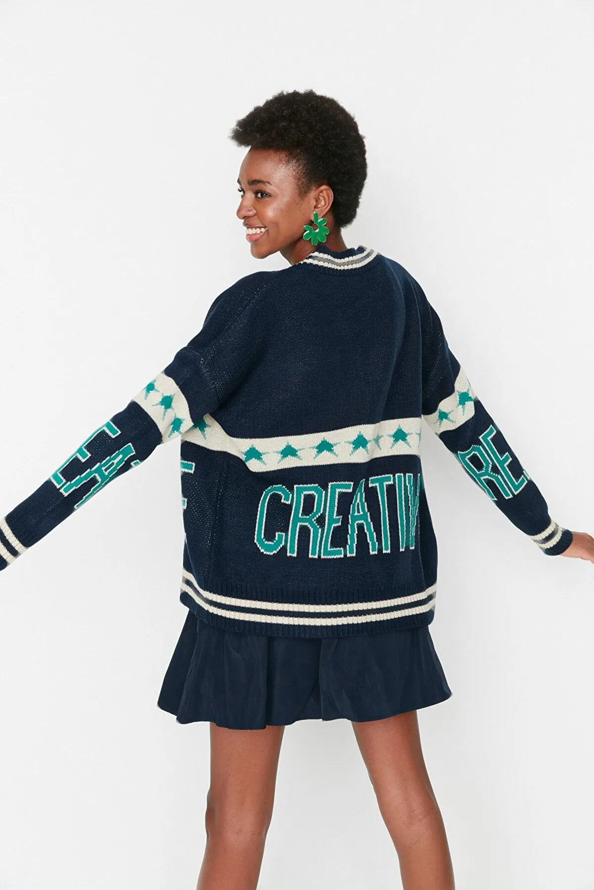 Navy cardigan