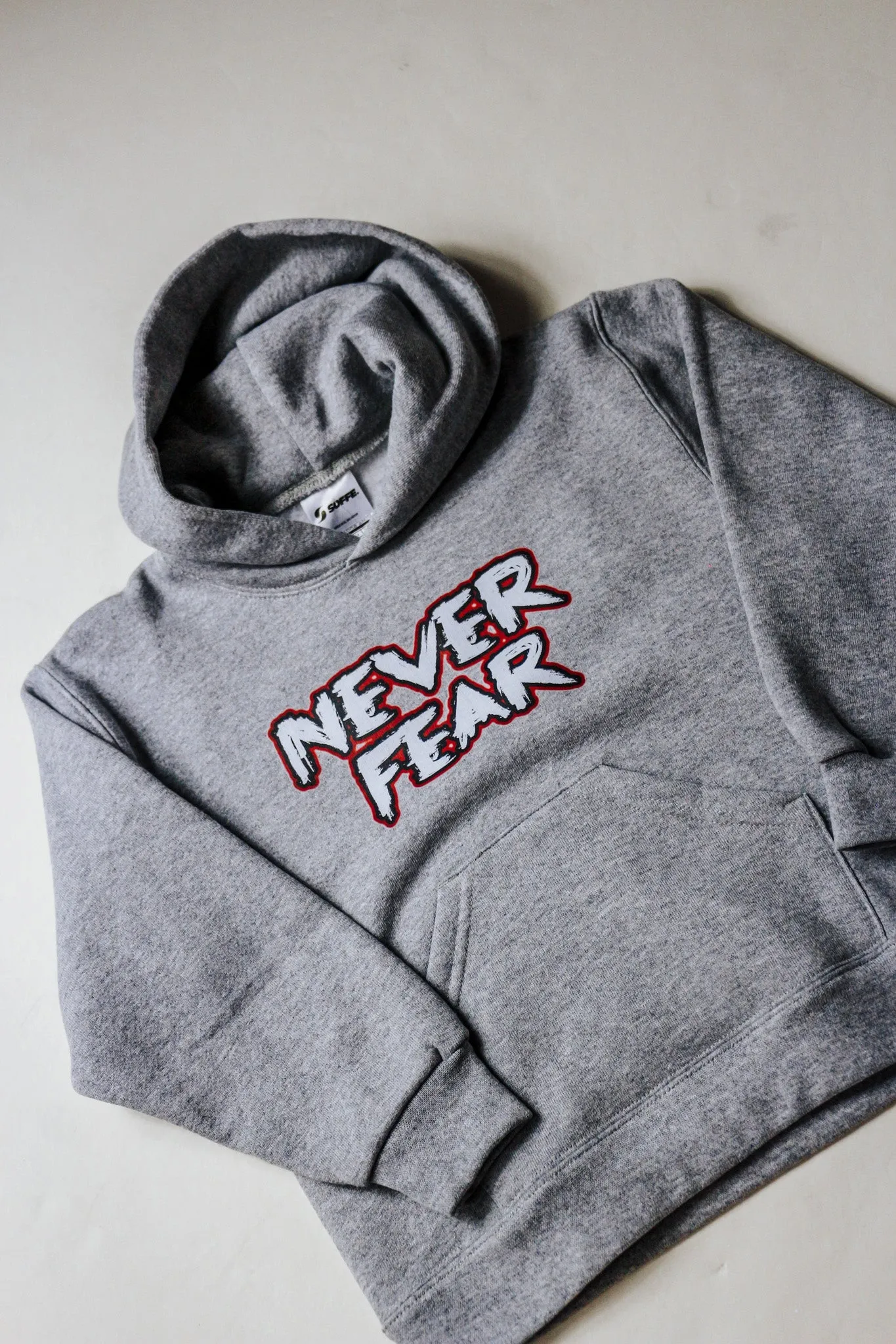 Never Fear Grey Classic Fit Youth Boys Hoodie
