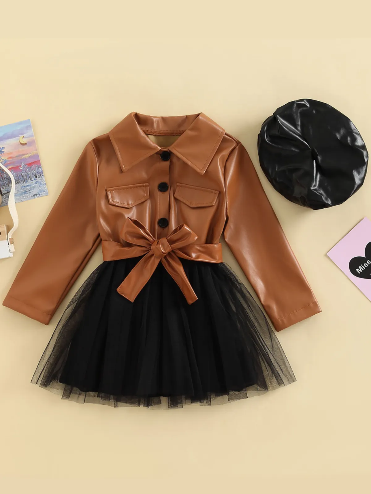 Never Overdressed Vegan Leather Tutu Dress Set