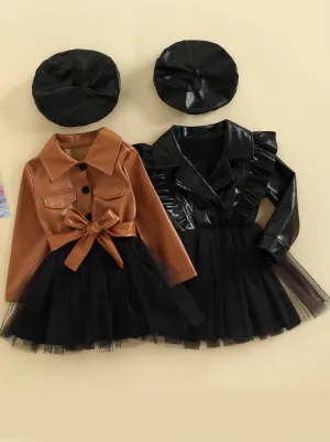 Never Overdressed Vegan Leather Tutu Dress Set