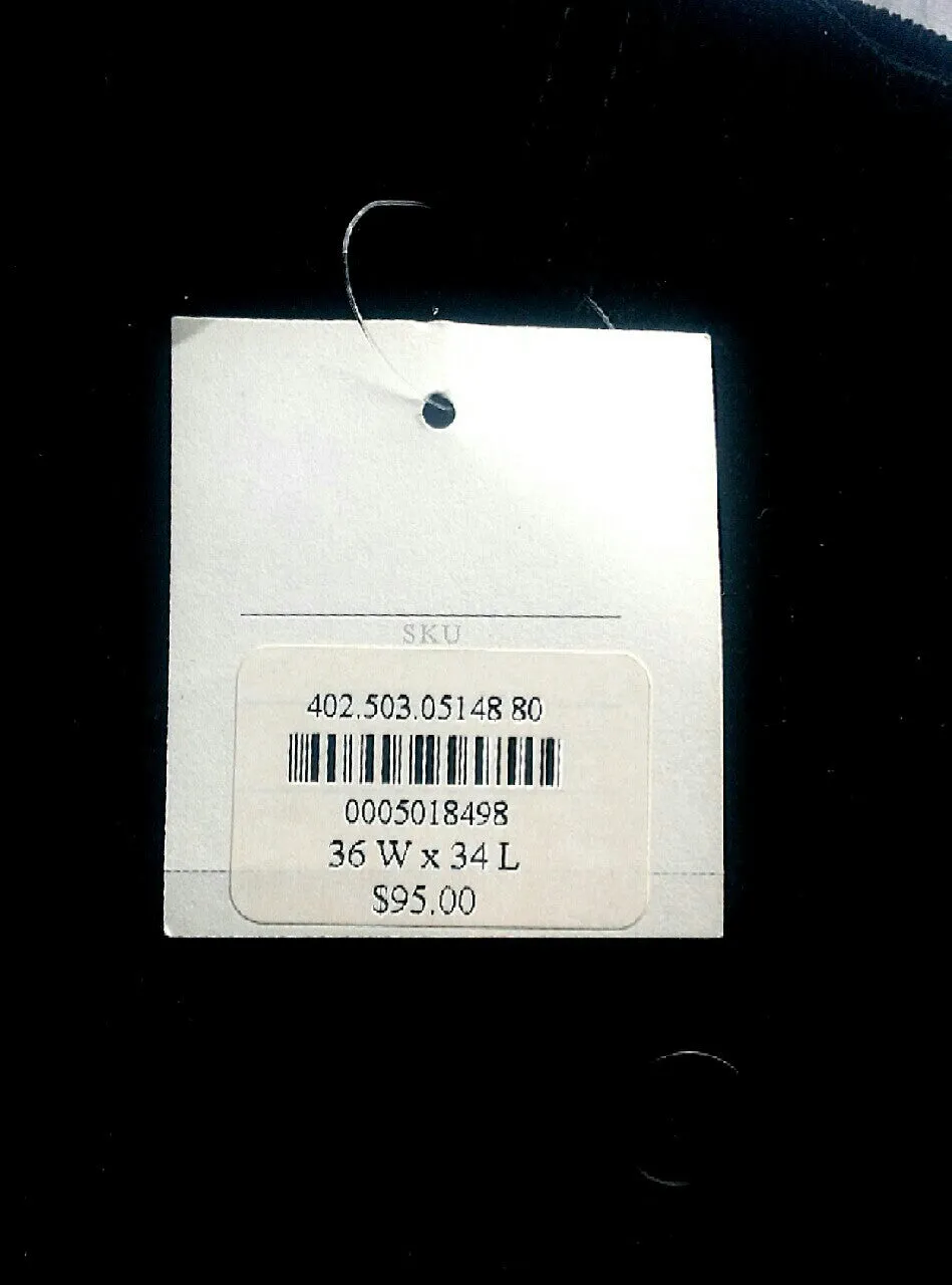New- Bachrach Black Brushed Cotton Casual Trousers- size 36x34