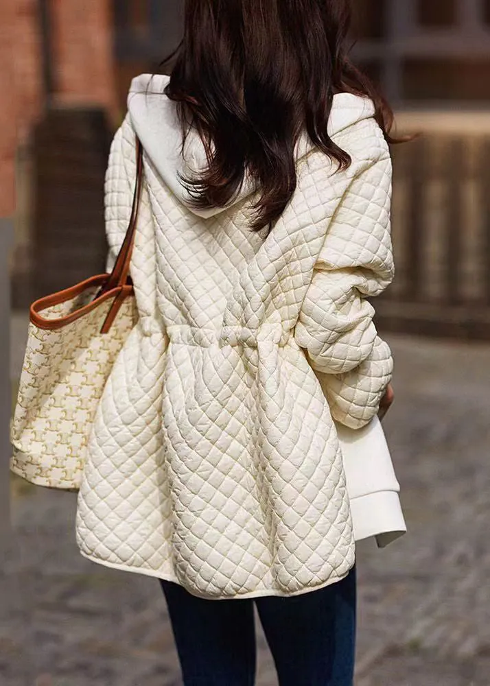 New Black Hooded Zippered Patchwork Thin Cotton Coat Winter LY9627