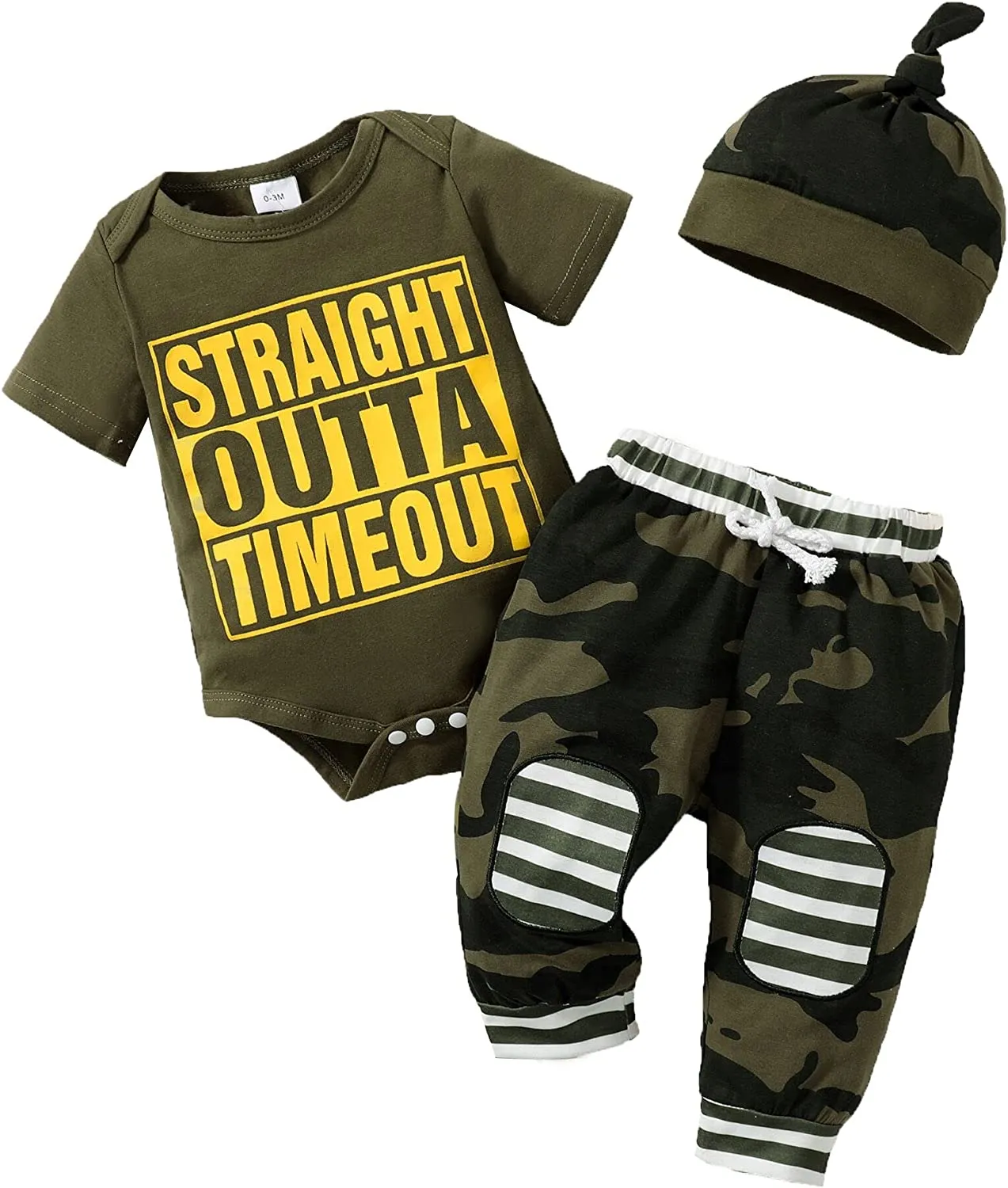 Newborn Baby Boy Clothes Camo Set