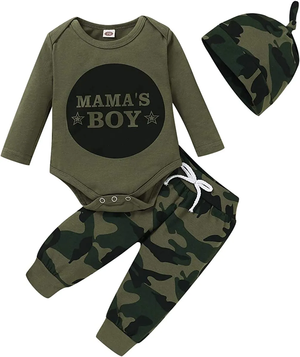 Newborn Baby Boy Clothes Camo Set