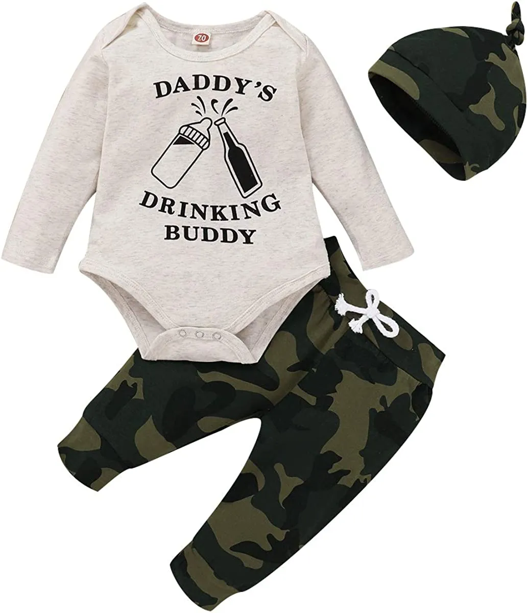 Newborn Baby Boy Clothes Camo Set