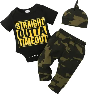 Newborn Baby Boy Clothes Camo Set