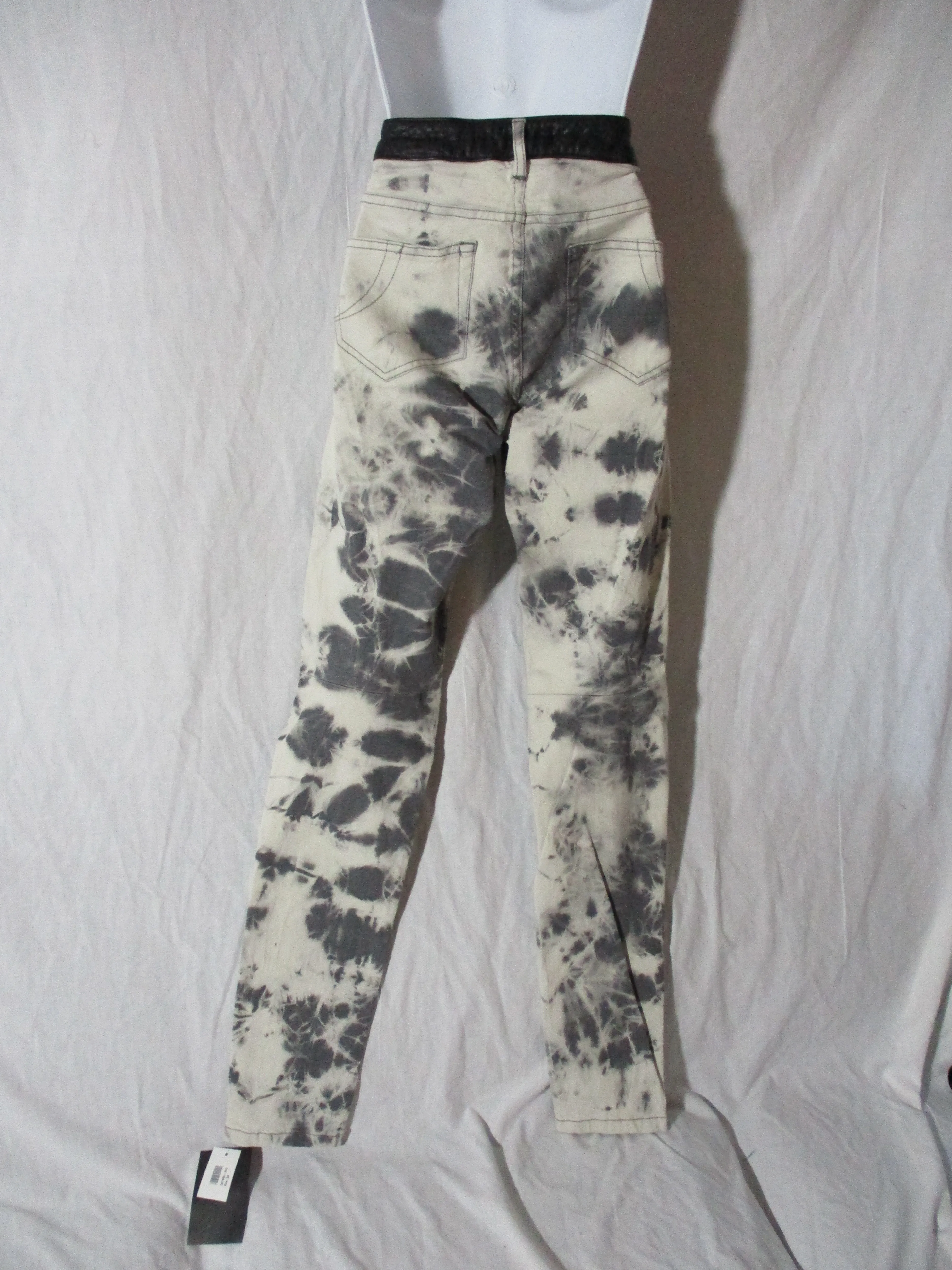 NWT NEW MAJE NEIGE IMPRIME Jean Pant GRAY WHITE BATIK Tie-Dye 38 / S