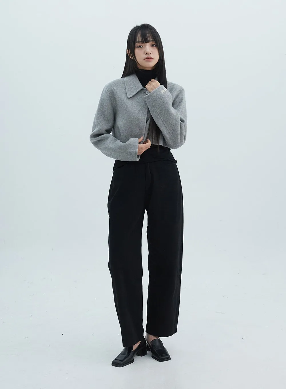 One-Button Crop Tailored Jacket ON310