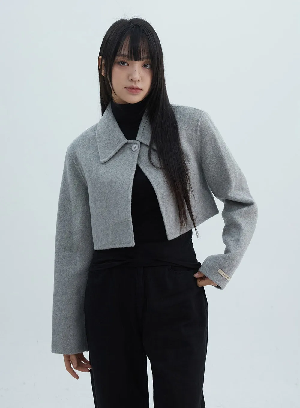 One-Button Crop Tailored Jacket ON310