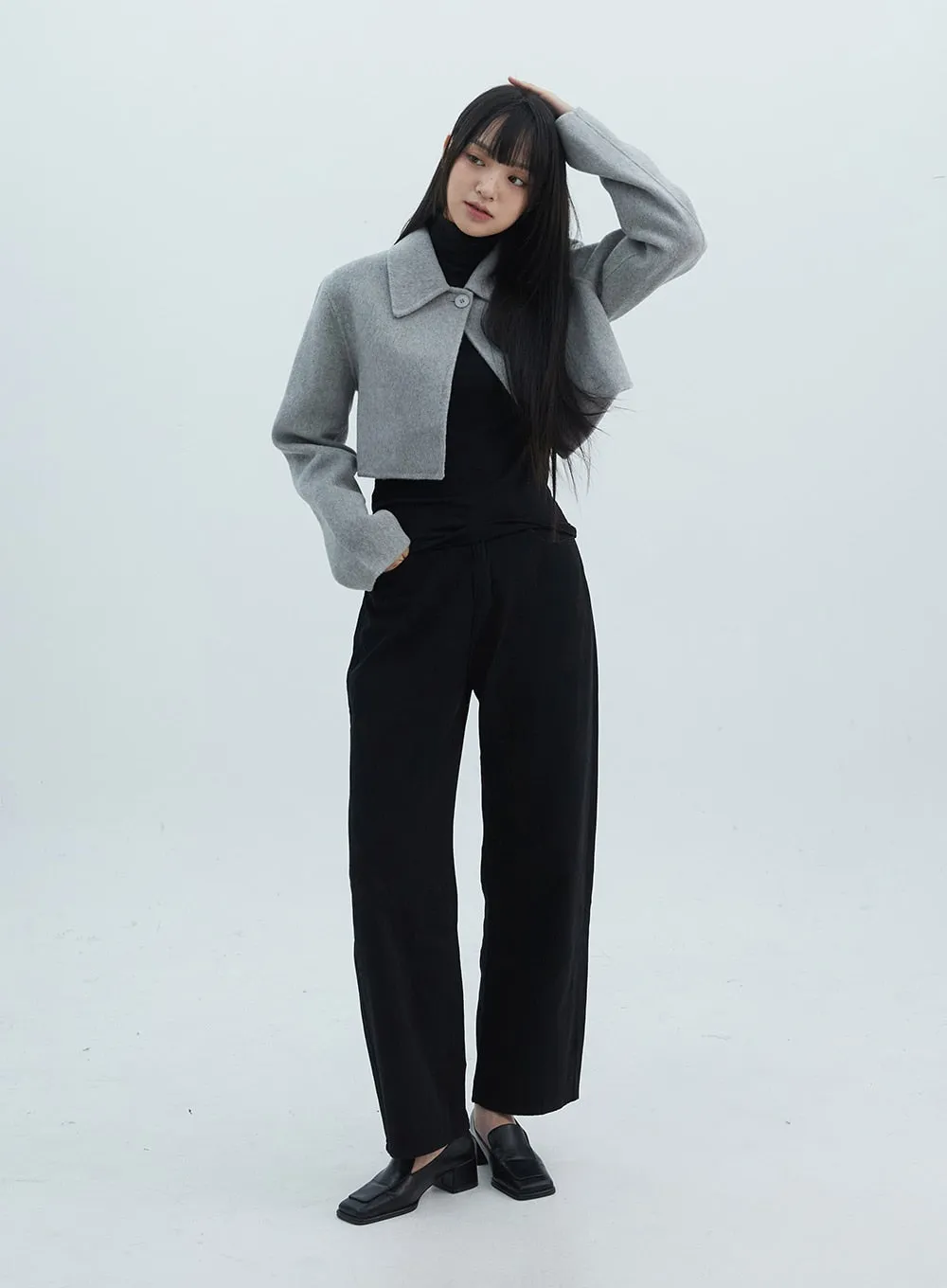 One-Button Crop Tailored Jacket ON310