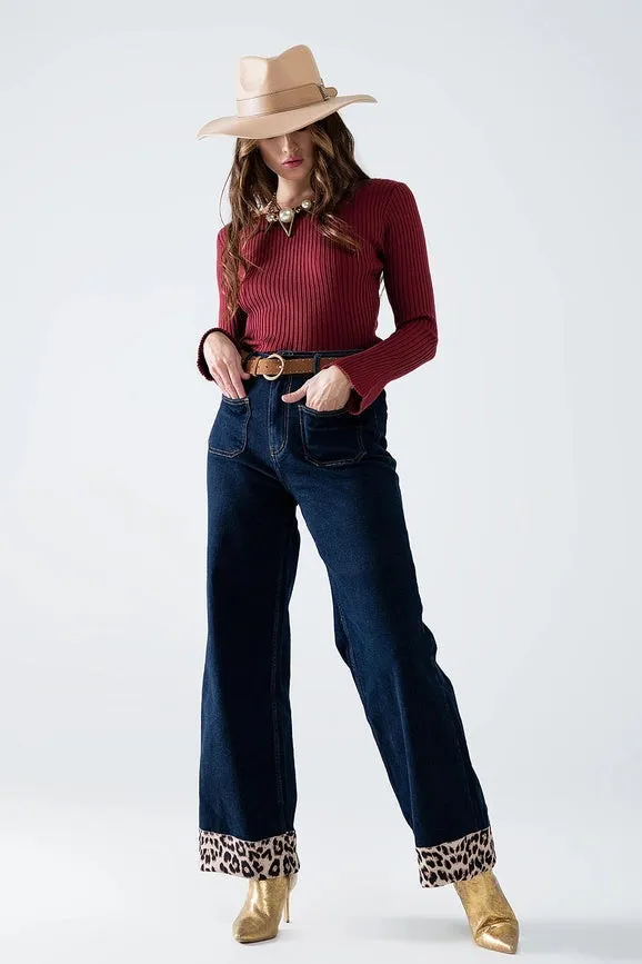 Open Back Burgundy Ribbed Sweater