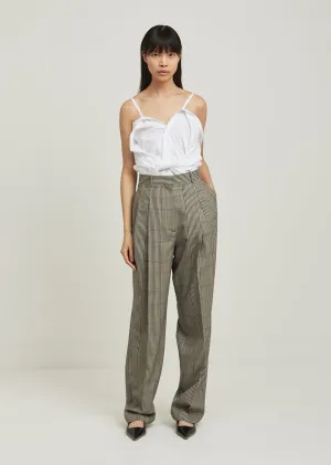 Over Check Wool Trouser