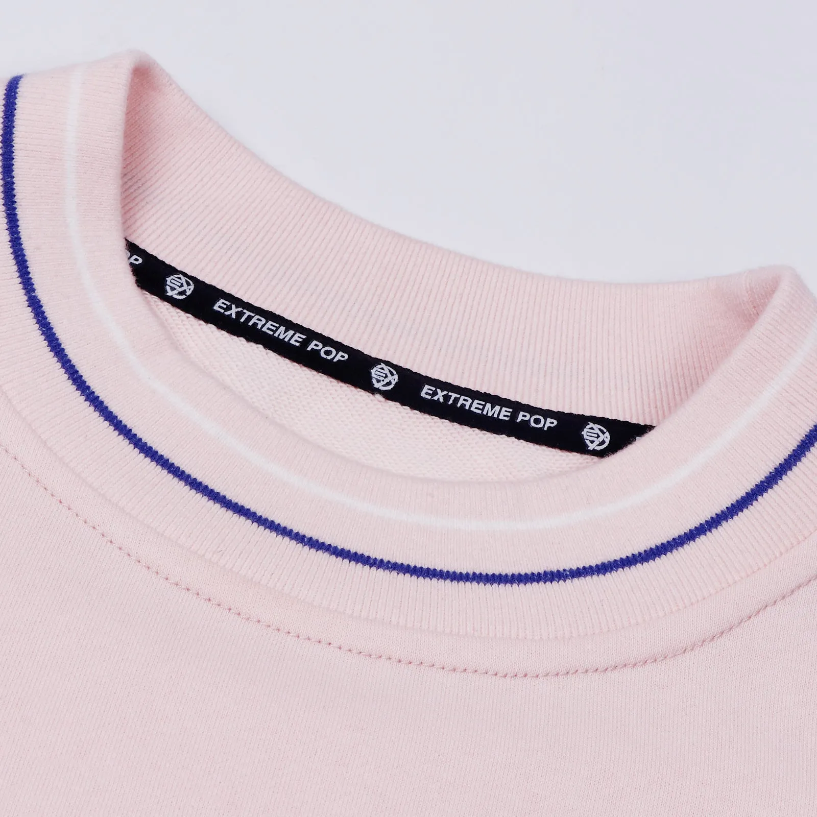 Oversize Womens Cotton French Terry Stretch Round Neck Sweatshirt Ladies Jumper Sweater S M L XL Pink Black Navy