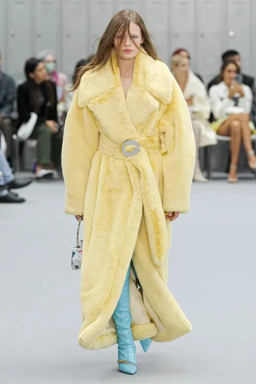 Oversized belted midi coat