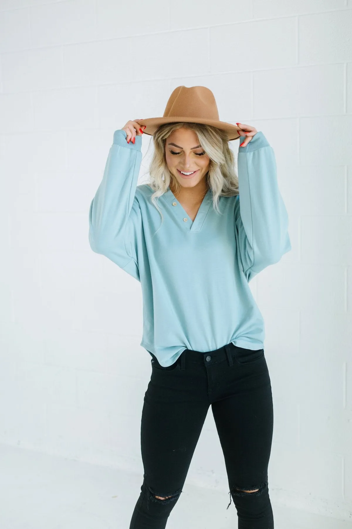 Oversized Button Pullover