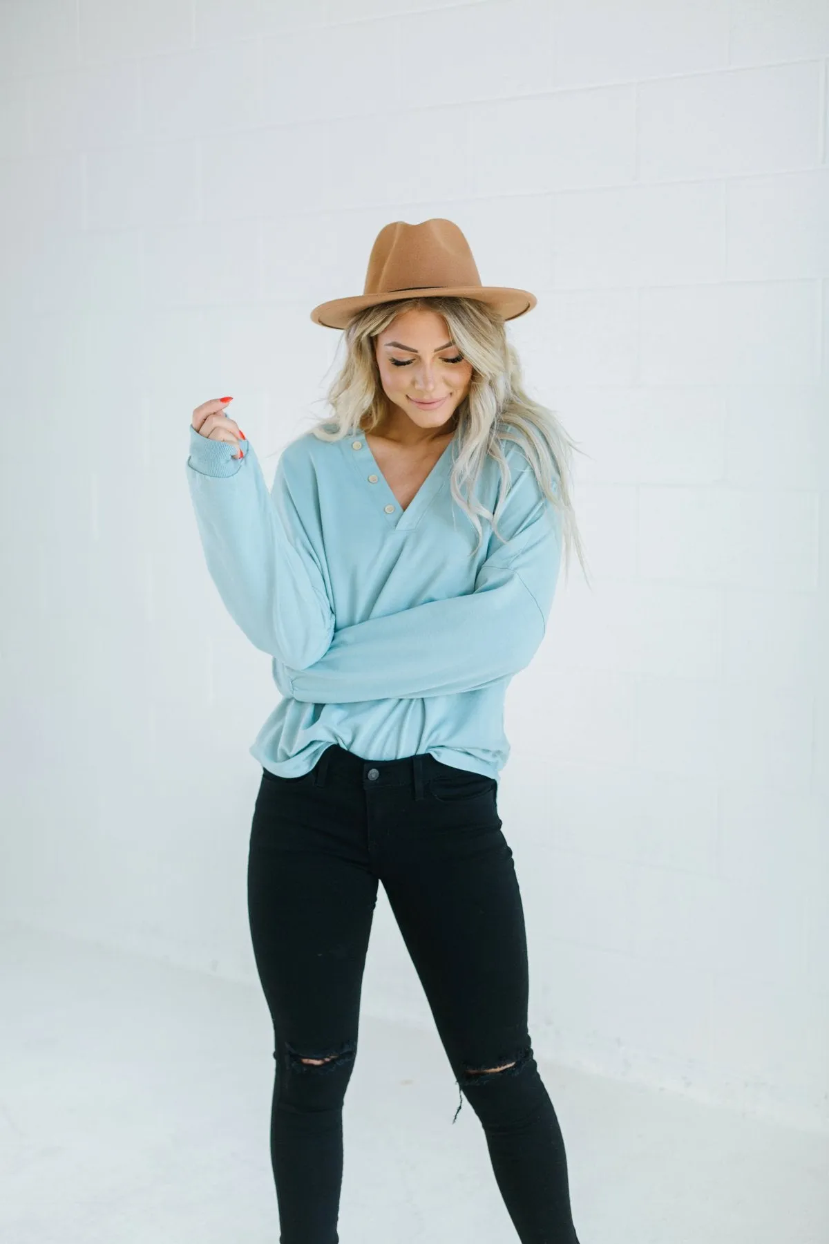 Oversized Button Pullover