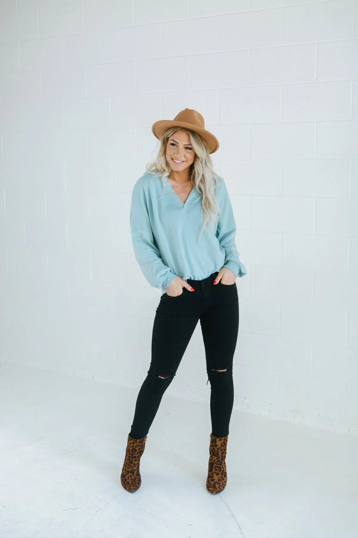 Oversized Button Pullover
