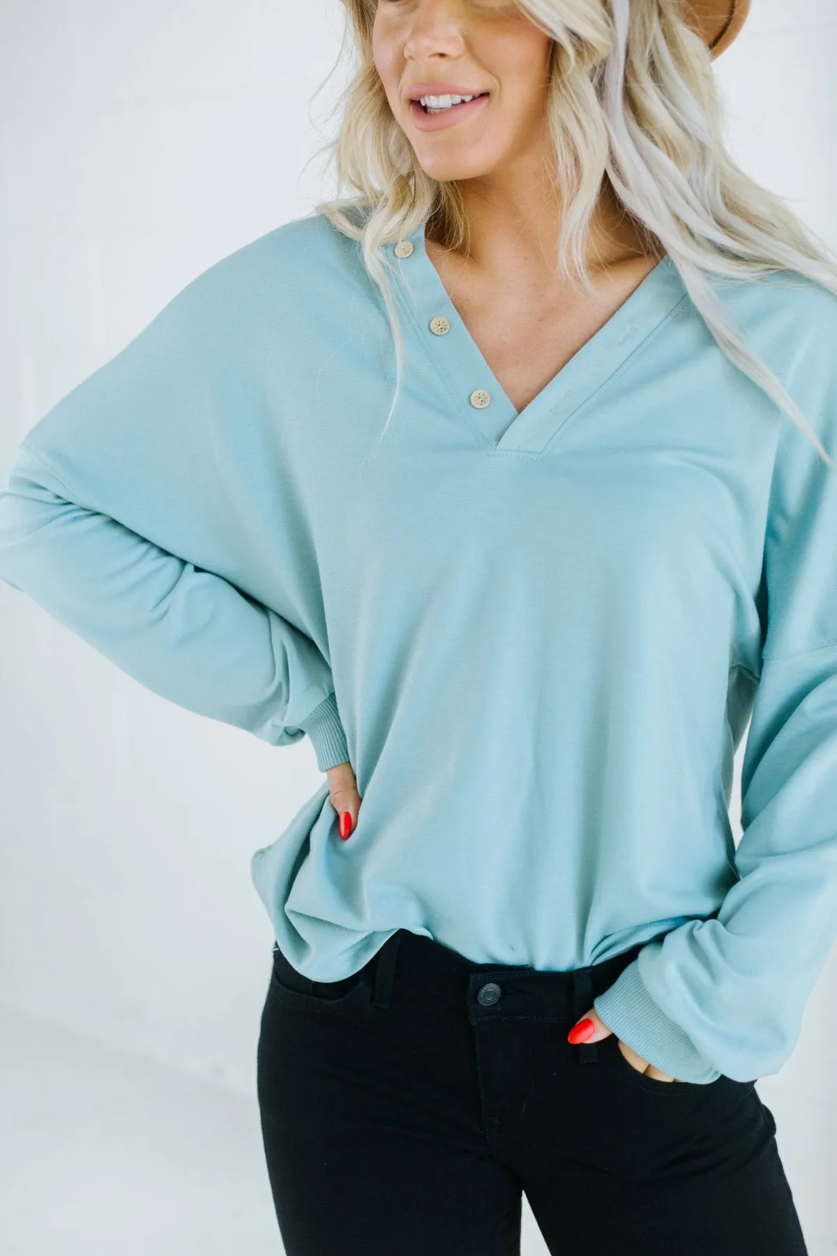 Oversized Button Pullover