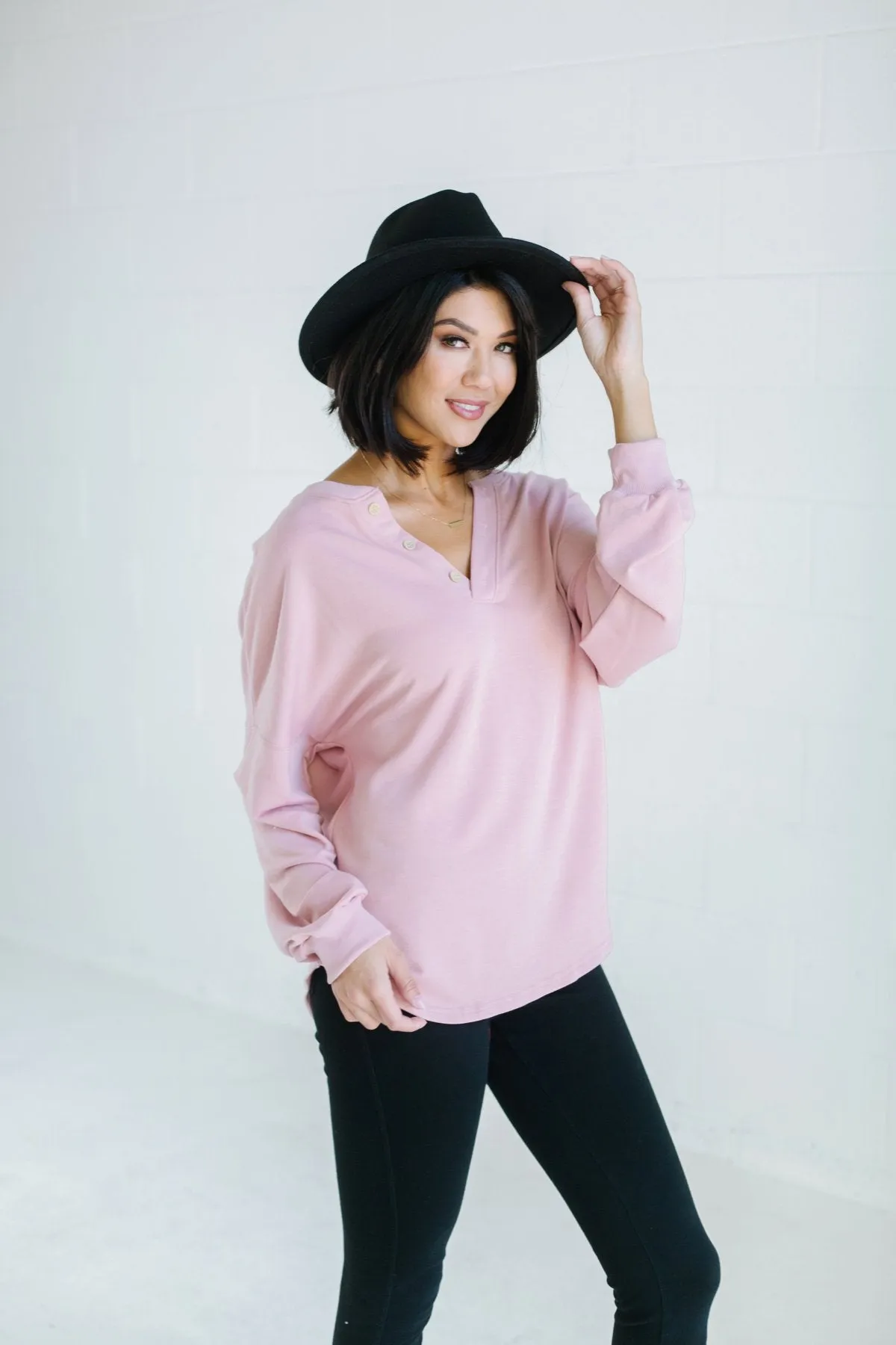 Oversized Button Pullover