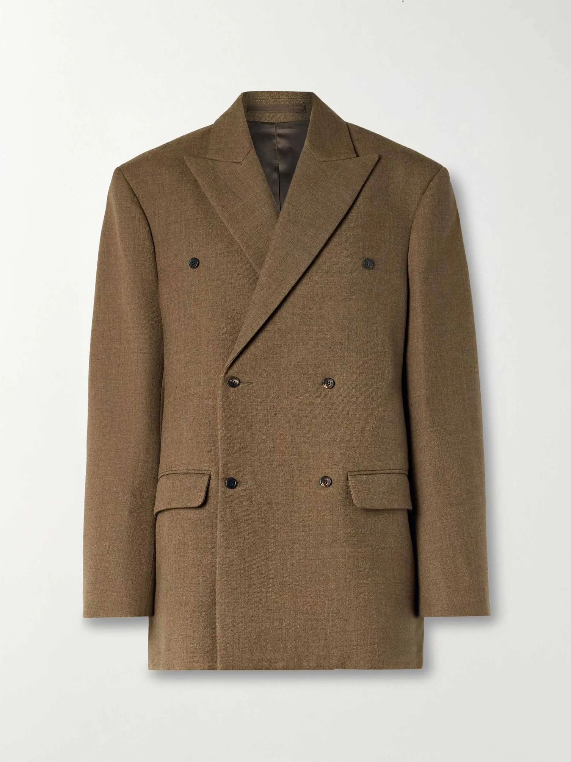 Oversized double-breasted wool-twill blazer