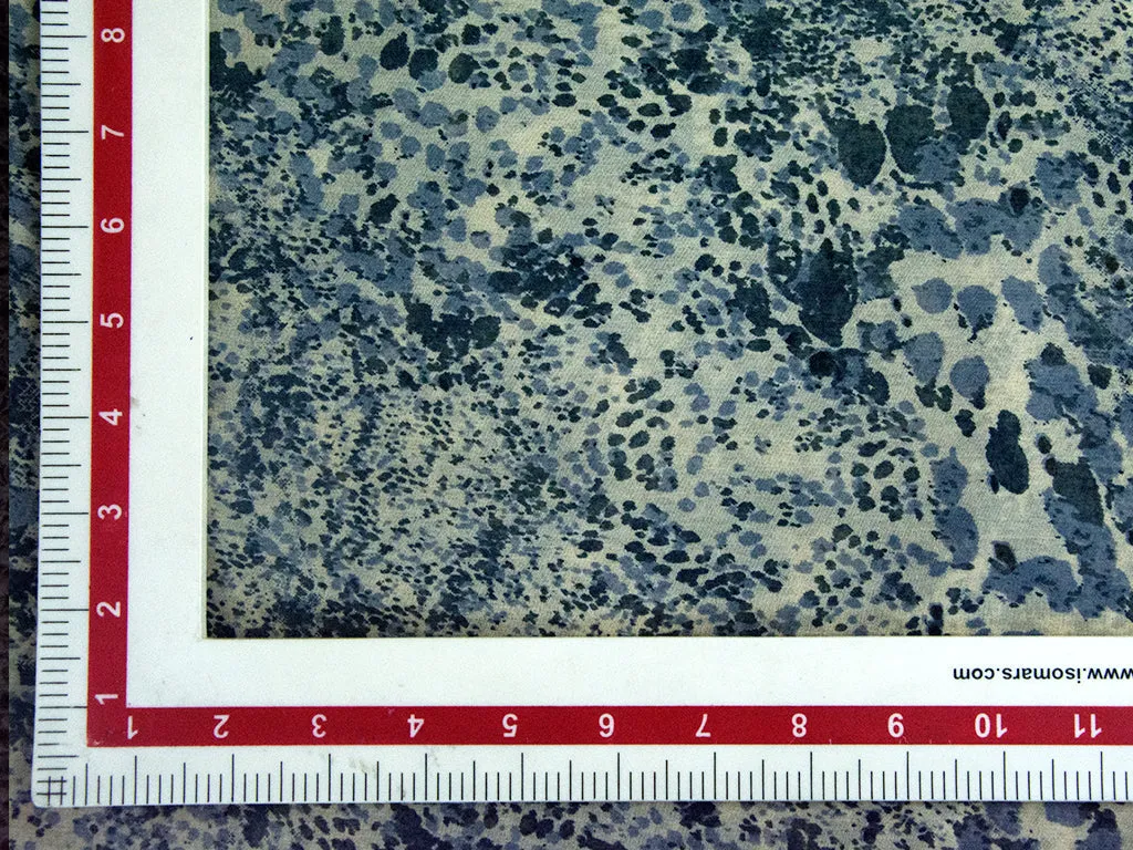 Package of 2 Meter Light Beige Blue Abstract Printed Georgette Fabric