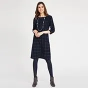 Panelled Check Ponte Dress