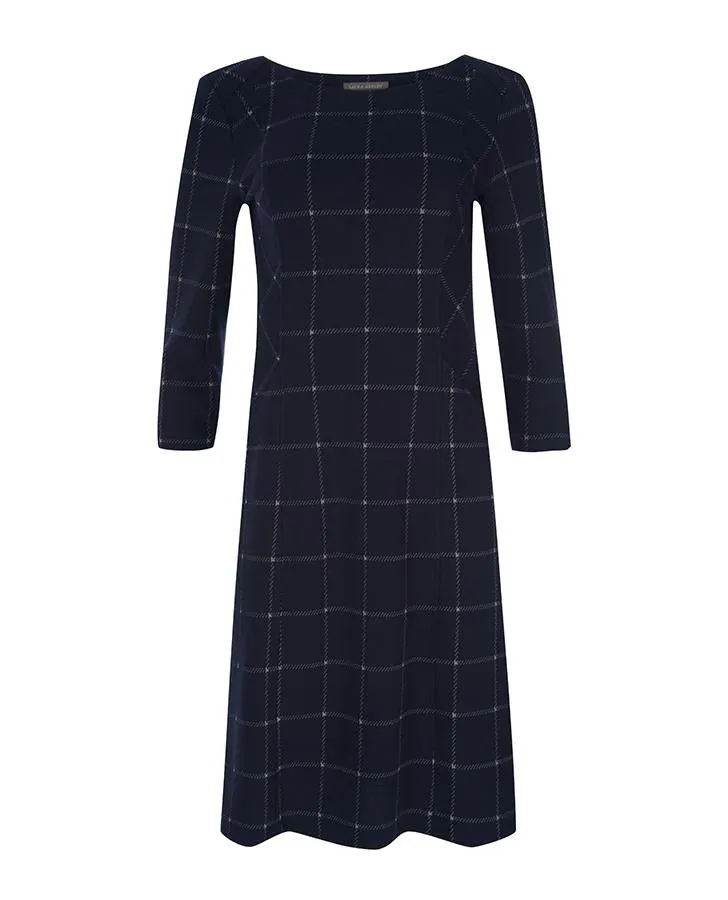 Panelled Check Ponte Dress
