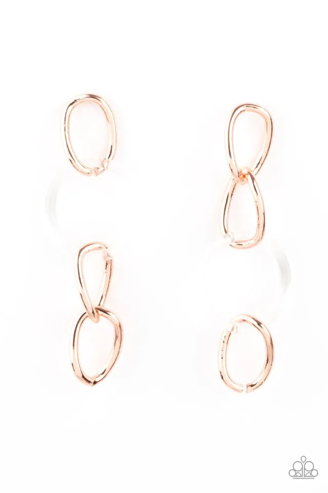 Paparazzi Earring ~ Talk In Circles - Copper