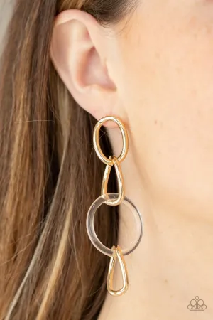 Paparazzi Earring ~ Talk In Circles - Gold