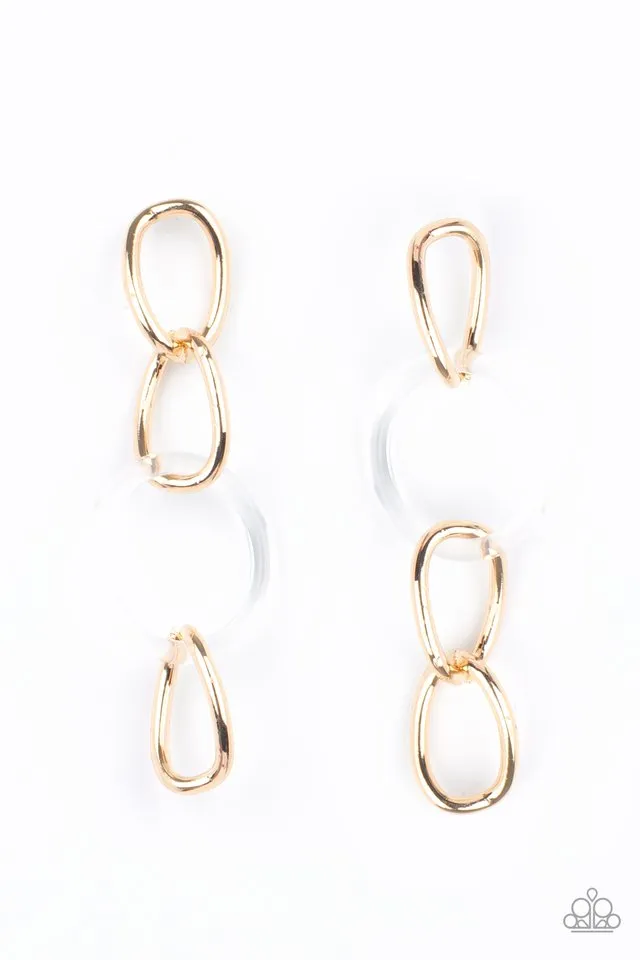 Paparazzi Earring ~ Talk In Circles - Gold