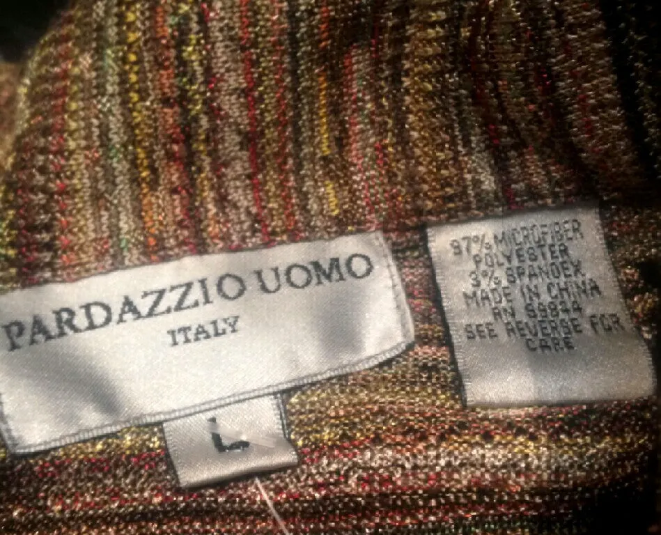 Pardazzio Uomo of Italy- Multi-Color Retro Microfiber Fashion Shirt- size L