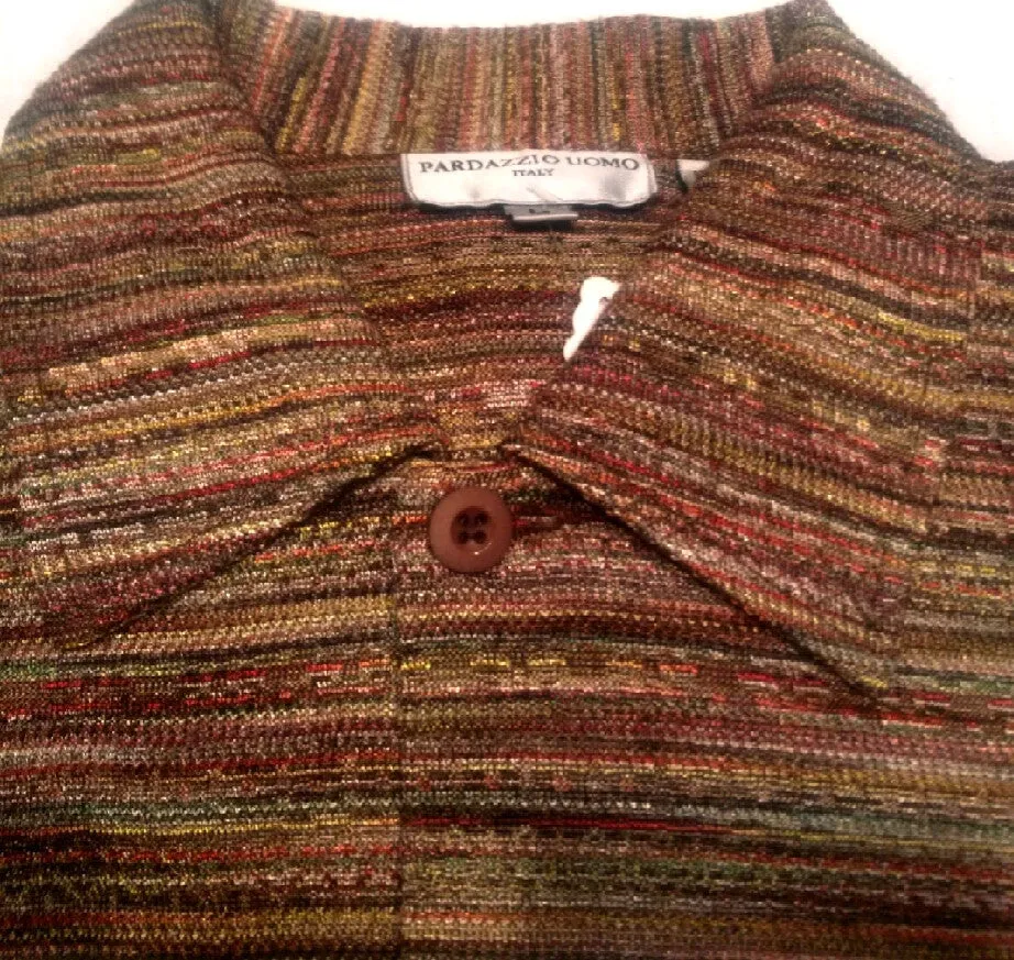 Pardazzio Uomo of Italy- Multi-Color Retro Microfiber Fashion Shirt- size L