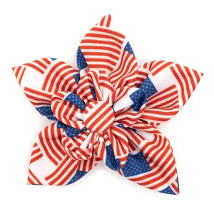 Patchwork Flag Dog Collar Flower