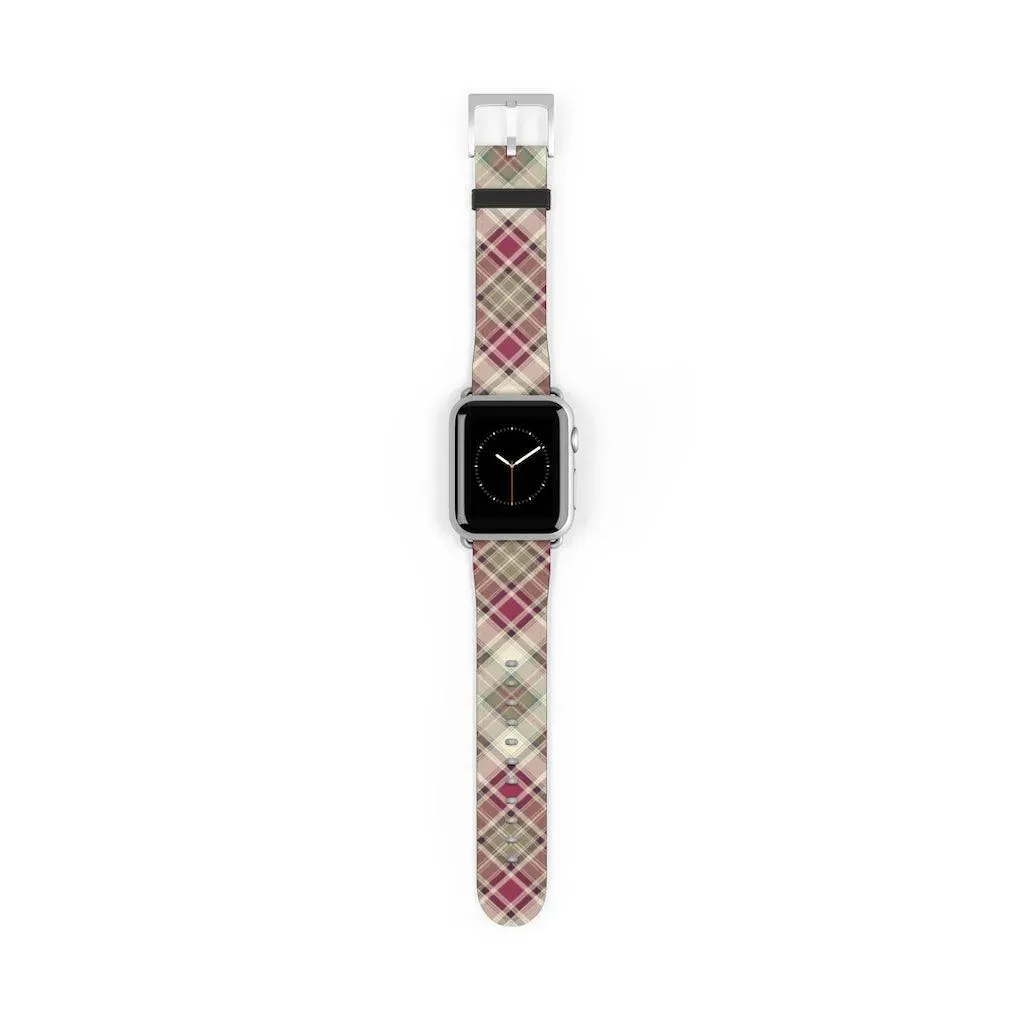 Pink Scottish Plaid Watch Band