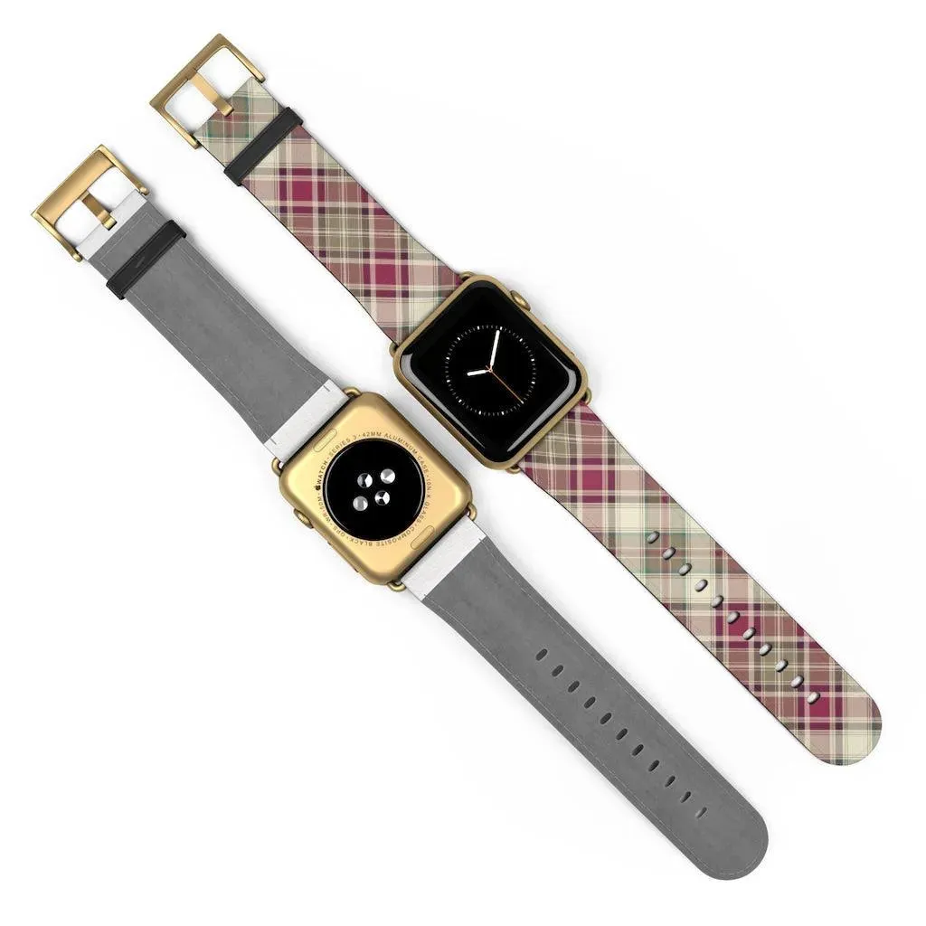 Pink Scottish Plaid Watch Band