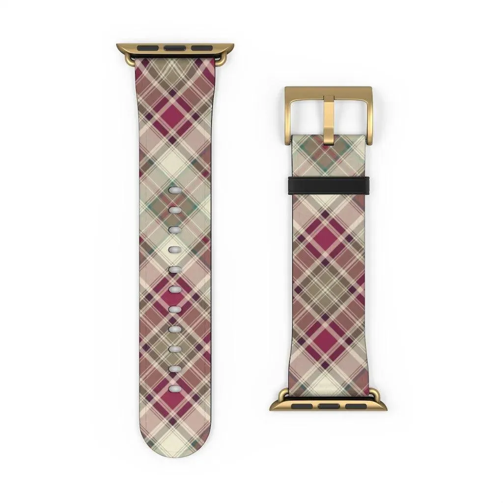 Pink Scottish Plaid Watch Band