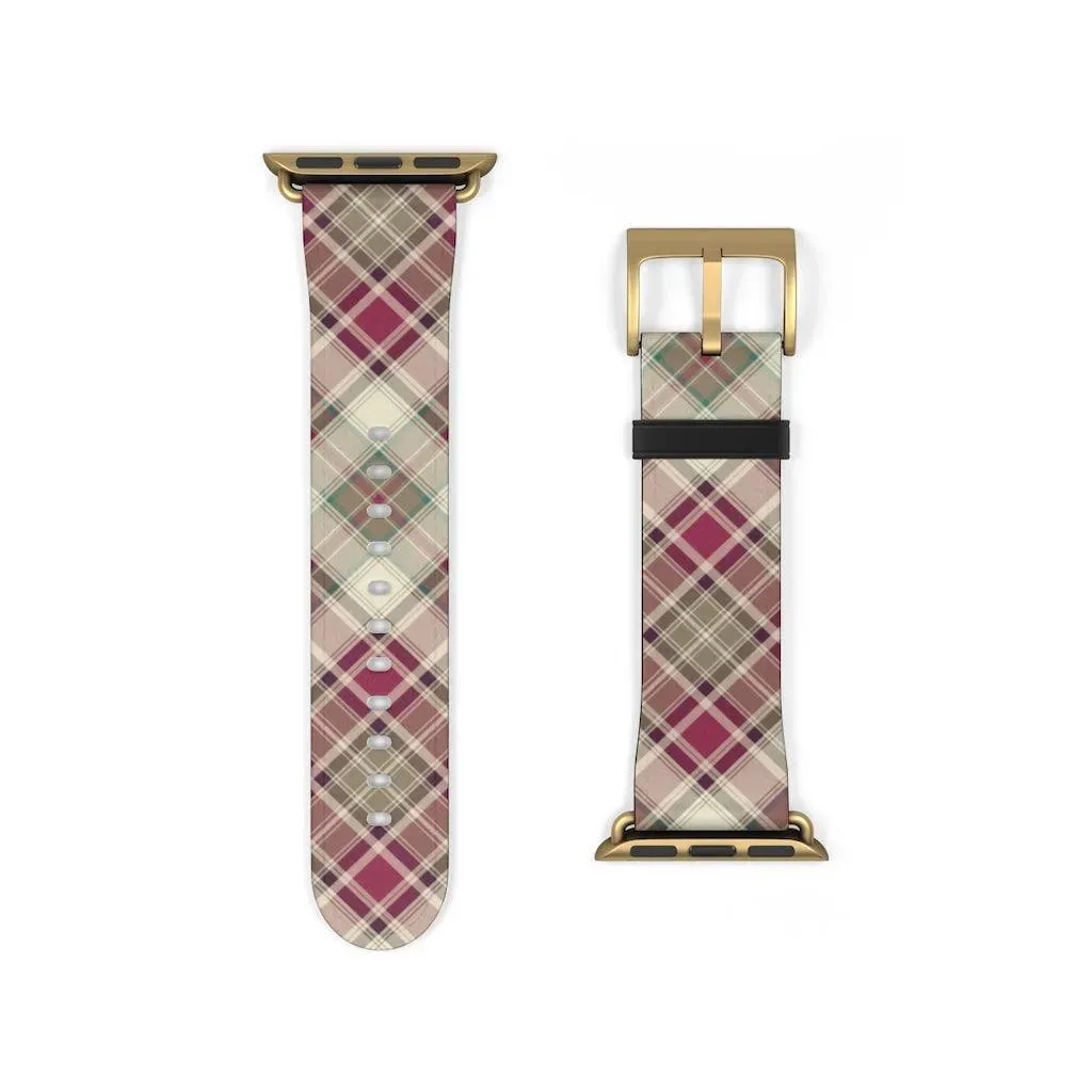 Pink Scottish Plaid Watch Band