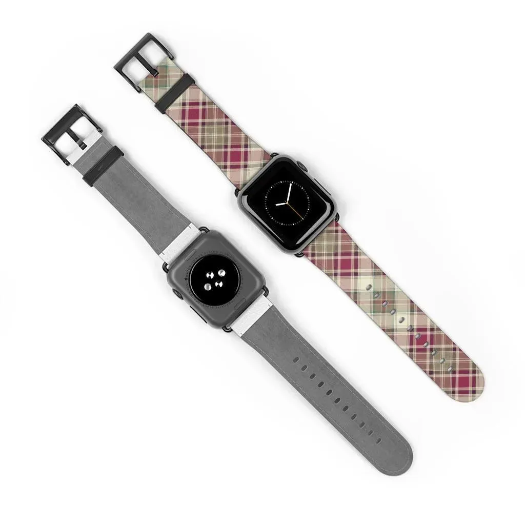 Pink Scottish Plaid Watch Band
