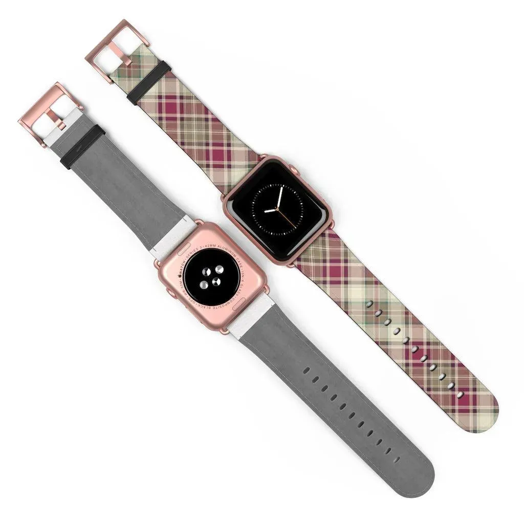 Pink Scottish Plaid Watch Band