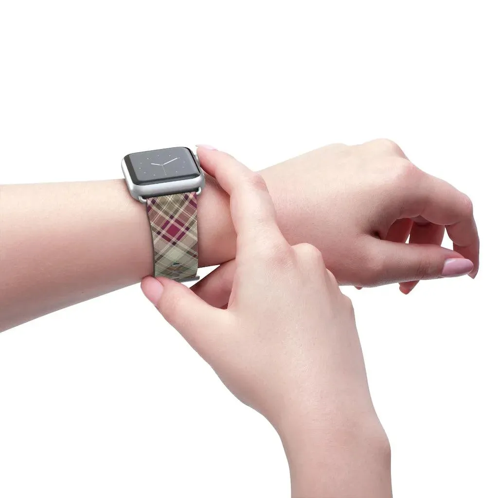 Pink Scottish Plaid Watch Band