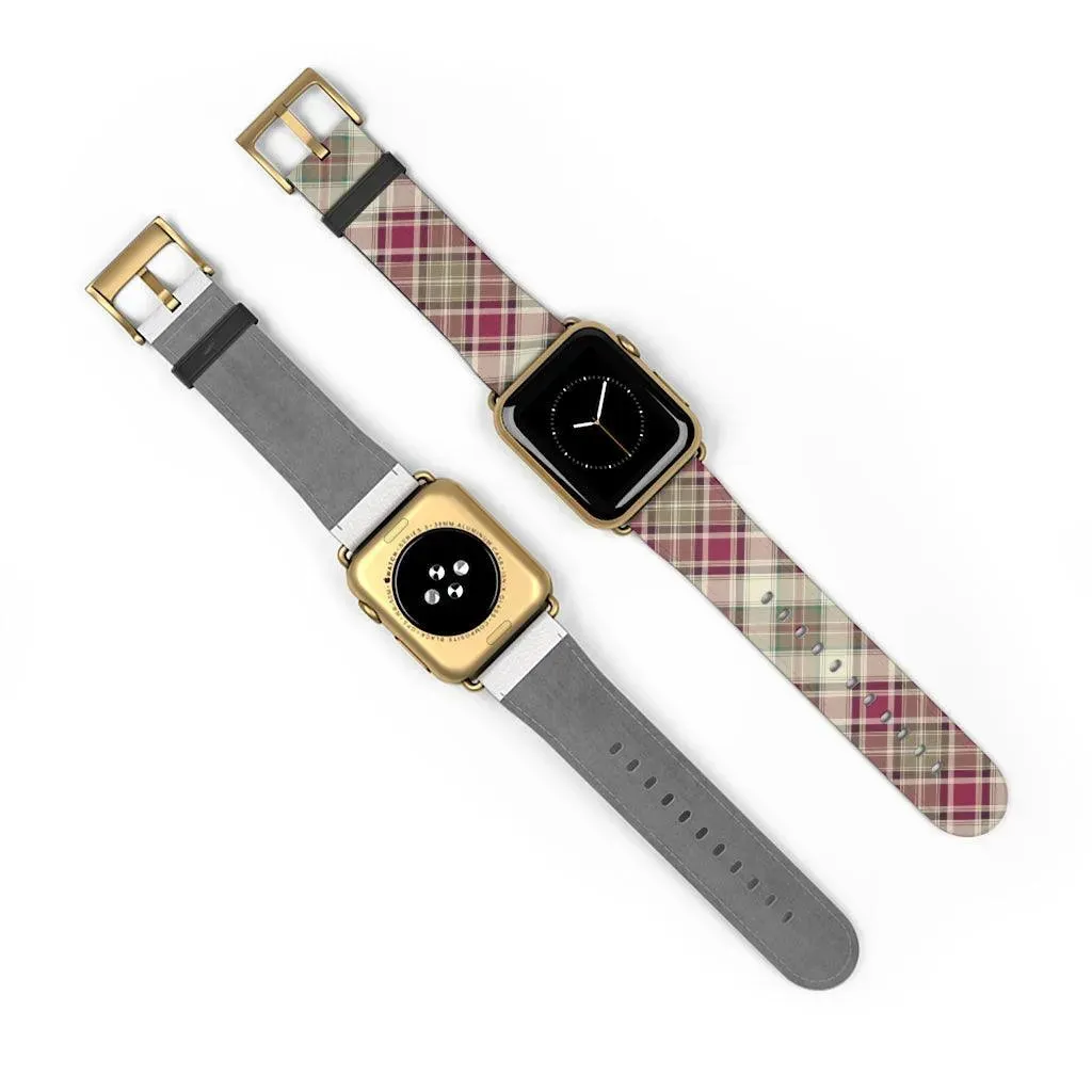 Pink Scottish Plaid Watch Band