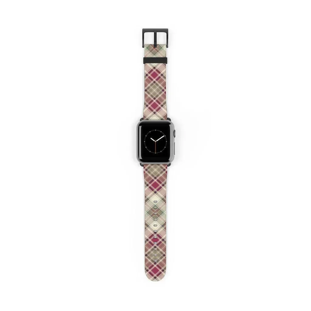 Pink Scottish Plaid Watch Band