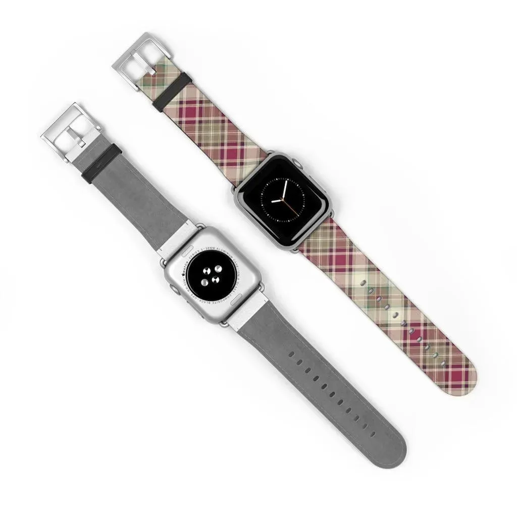 Pink Scottish Plaid Watch Band