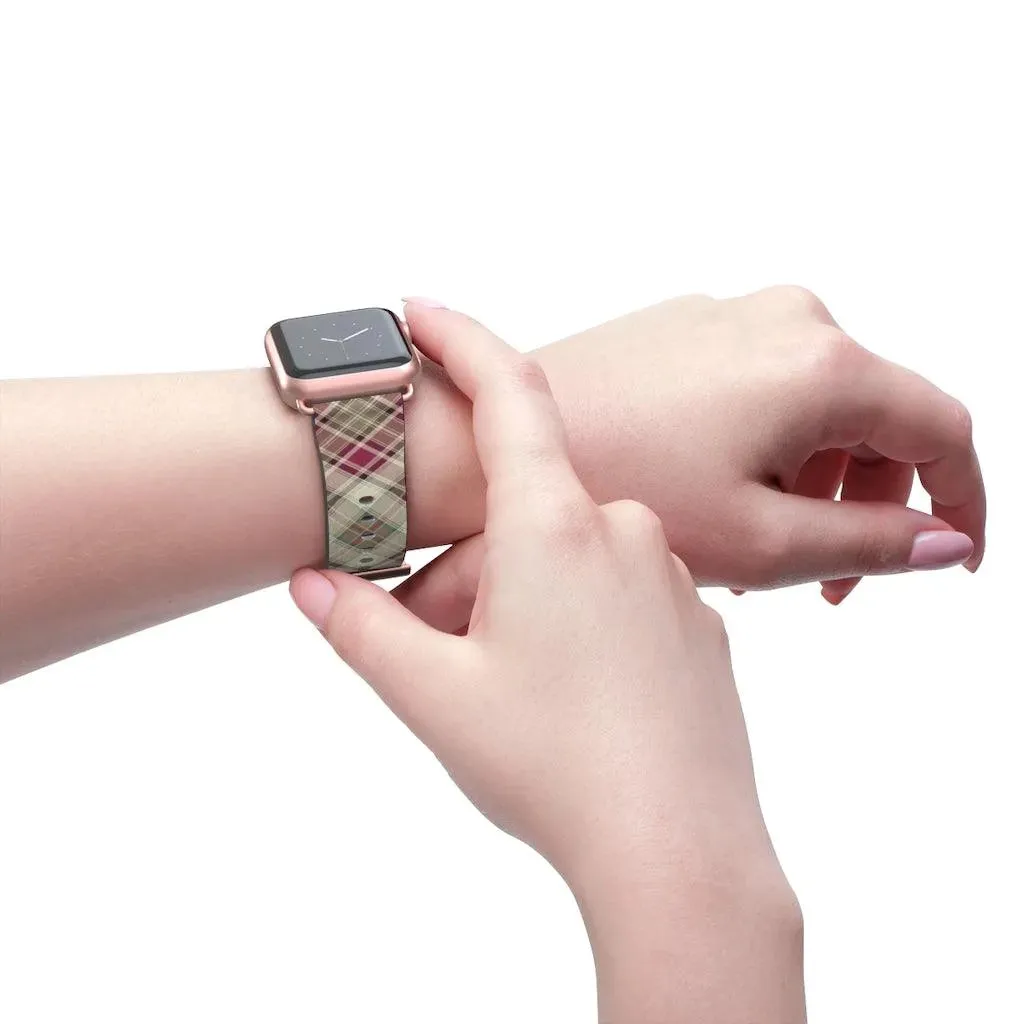Pink Scottish Plaid Watch Band