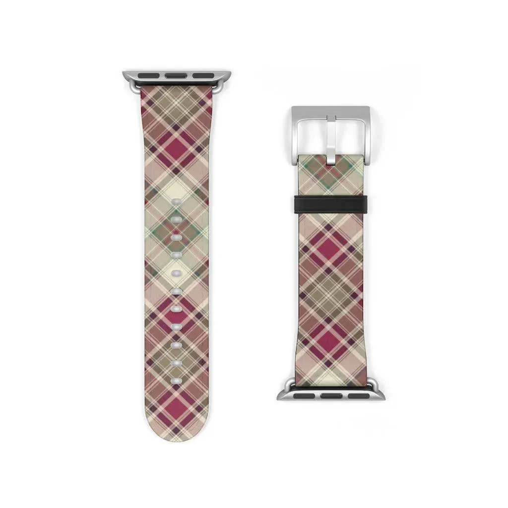Pink Scottish Plaid Watch Band